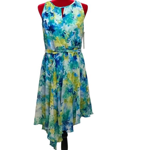 R&K Dresses & Skirts - R & K asymmetrical sleeveless keyhole turquoises Midi Dress Sz 8 (M) NWT. summer